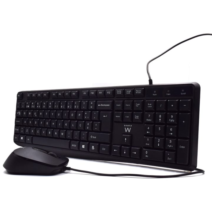 Ewent EW3007 teclado Ratón incluido Oficina USB QWERTY Portugués Negro