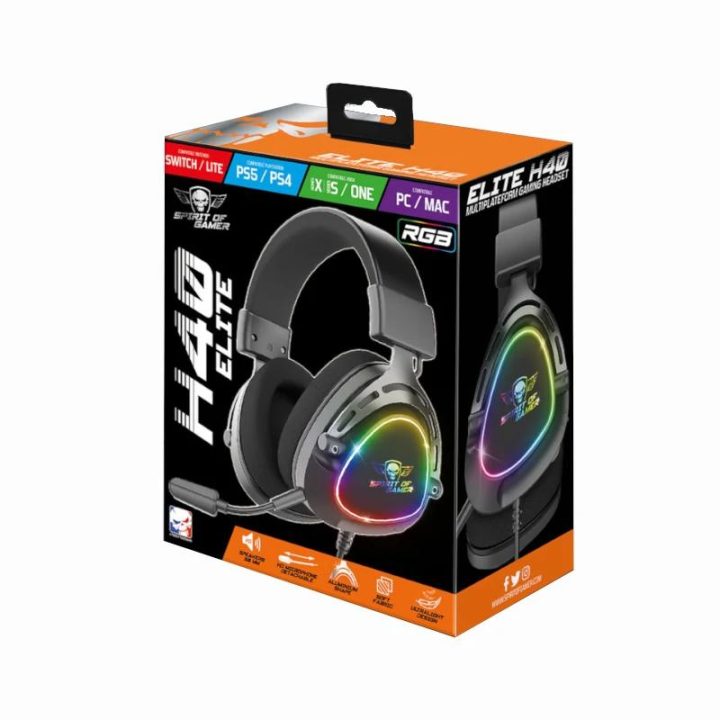 Spirit of Gamer Elite H-40 Headphones Black (MIC-EH40BK)