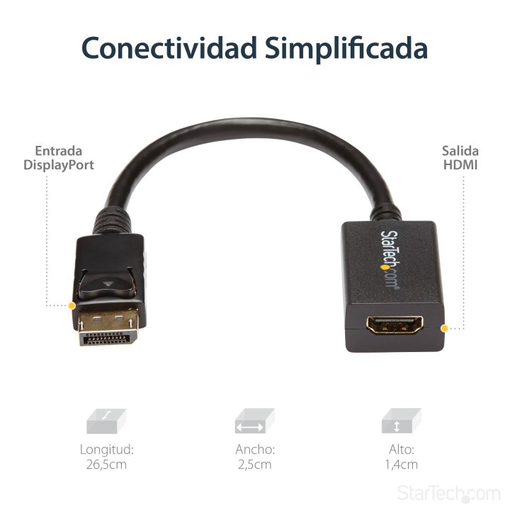 StarTech.com Adaptador DisplayPort a HDMI - Conversor de Vídeo DP 1.2…