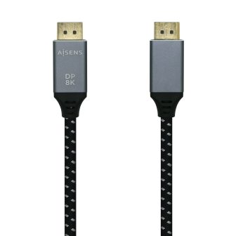 AISENS DisplayPort Cable V1.4 8K@60Hz, DP/M-DP/M, Gray/Black, 1.5m