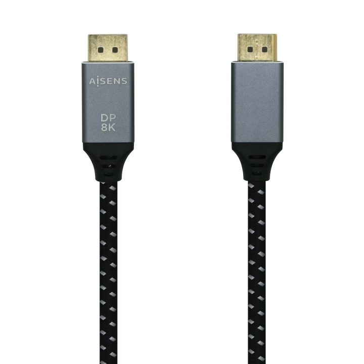 AISENS DisplayPort Cable V1.4 8K@60Hz, DP/M-DP/M, Gray/Black, 1.5m