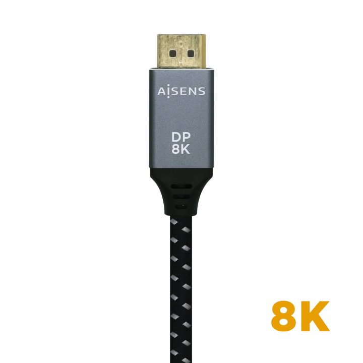 AISENS DisplayPort Cable V1.4 8K@60Hz, DP/M-DP/M, Gray/Black, 1.5m