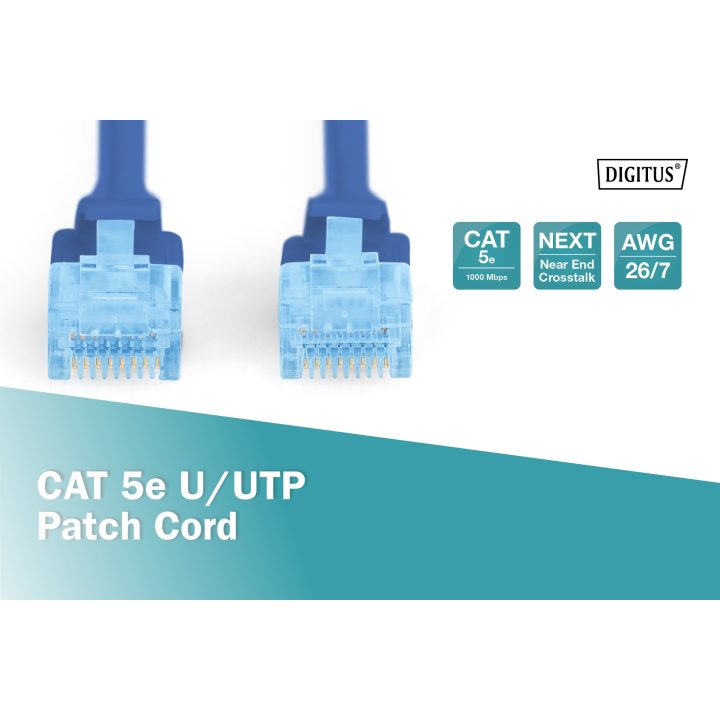 Digitus DK-1512-010/B cabo de rede Azul 1 m Cat5e U/UTP (UTP)