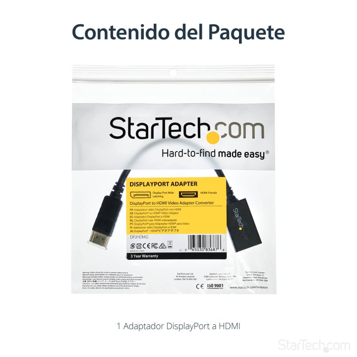 StarTech.com Adaptador DisplayPort a HDMI - Conversor de Vídeo DP 1.2…