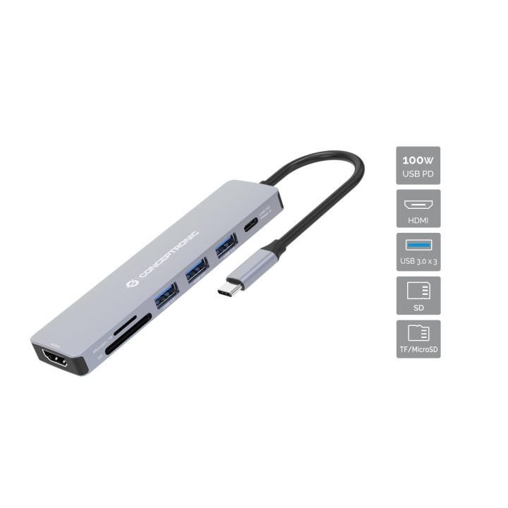 Conceptronic DONN19G base para portátil y replicador de puertos…
