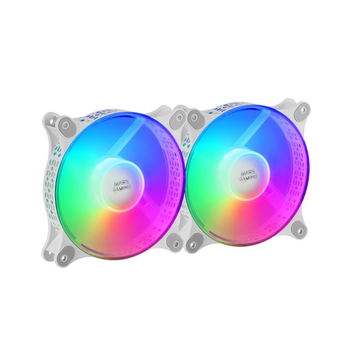 Mars Gaming MFDUO, Kit 2 Ventiladores FRGB Rainbow 360°…