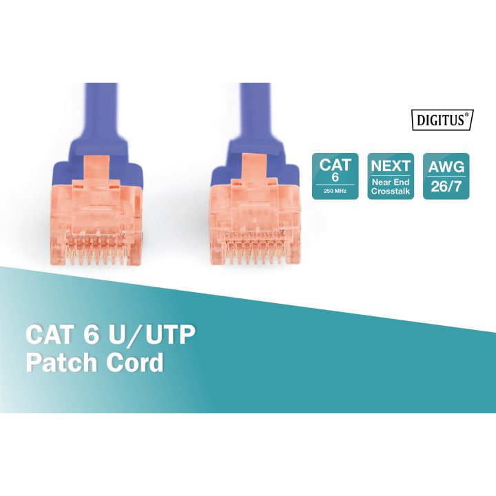 Digitus DK-1612-010/B cabo de rede Azul 1 m Cat6 U/UTP (UTP)