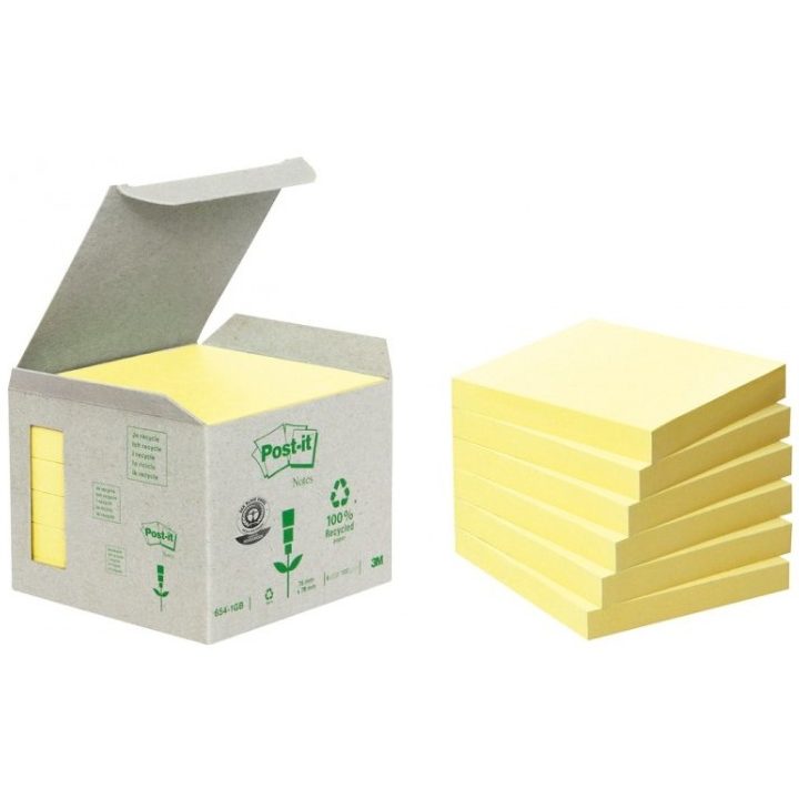 3M 6541B Self-Adhesive Note Square Yellow 100 Sheets Self-Adhesive