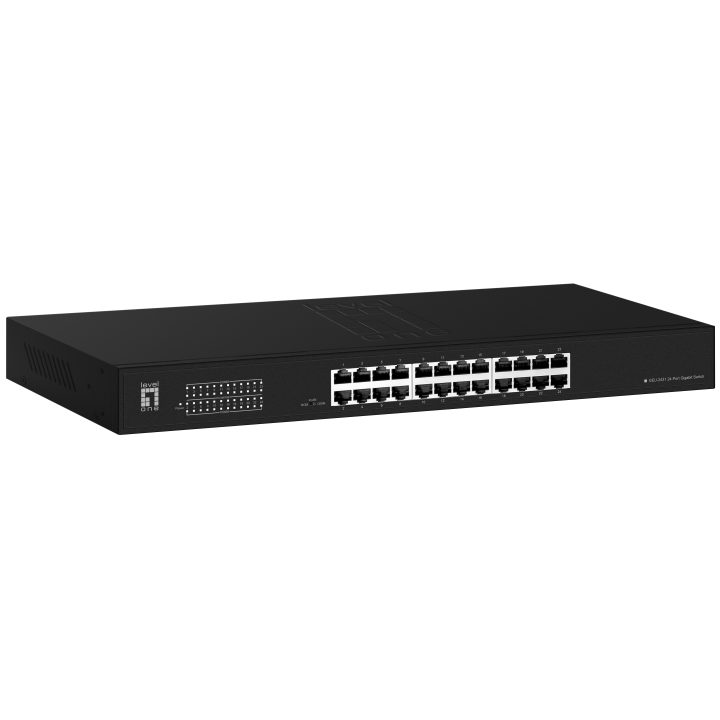 LevelOne Switch 24x GE GEU-2431 19\" Rack Mount Kit Unmanaged Gigabit…