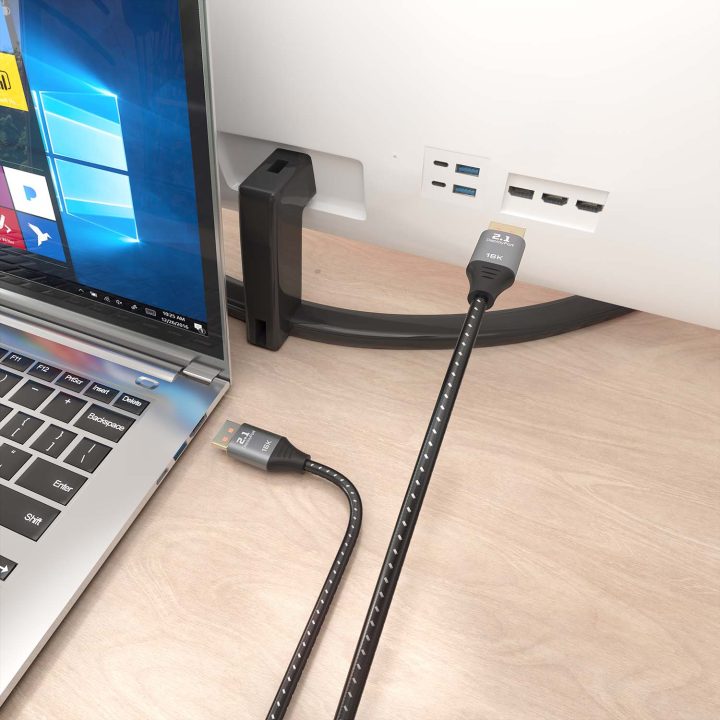 AISENS DisplayPort Cable V2.1 16K@60Hz 80 Gbps, DP/M-DP/M, Black, 2.0m