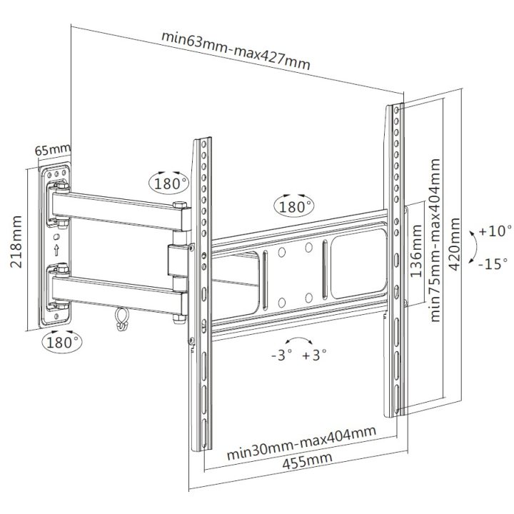 Equip 650341 Soporte de pared articulado para TV de 32"-55
