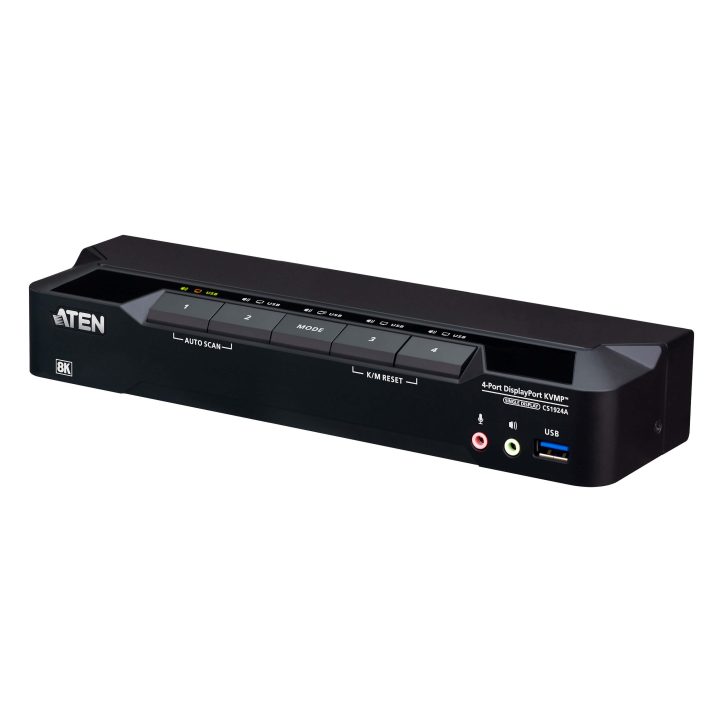 ATEN Conmutador KVMP™ de 4 puertos USB 3.0 y DisplayPort 8K (cables…