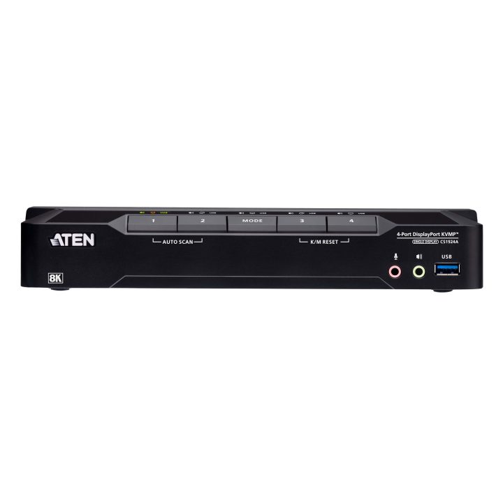 ATEN Conmutador KVMP™ de 4 puertos USB 3.0 y DisplayPort 8K (cables…