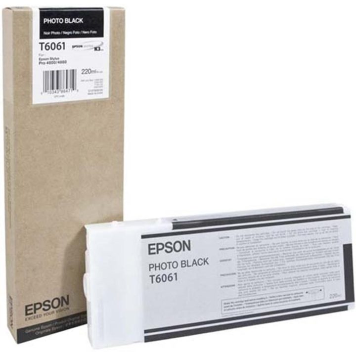 Cartucho Epson T606100 preto foto