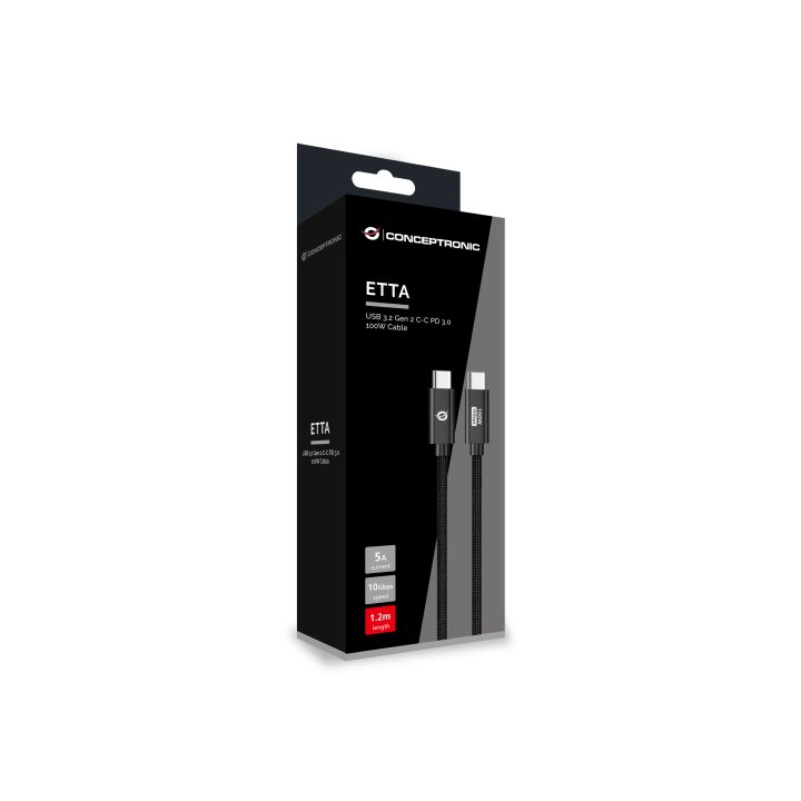 Conceptronic ETTA02B12 cabo USB USB 3.2 Gen 2 (3.1 Gen 2) 1,2 m USB C…