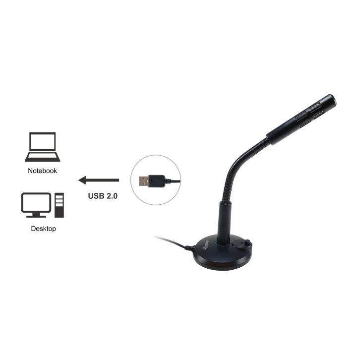 Equip 245340 Black Tabletop Surface Microphone