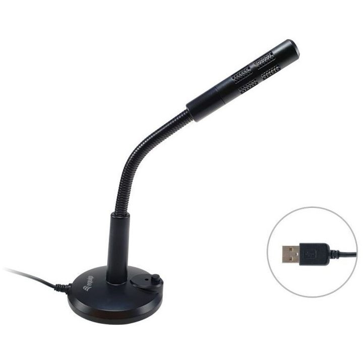Equip 245340 Black Tabletop Surface Microphone