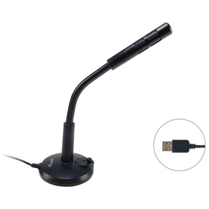 Equip 245340 Black Tabletop Surface Microphone
