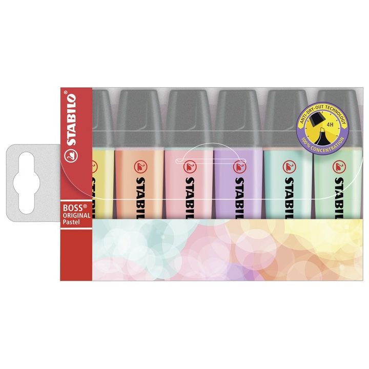 Estuche 6 marcadores fluorescente boss pastel trazo 2/5mm. surtido…
