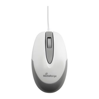 Rato óptico Mediarange MROS214 branco-cinzento
