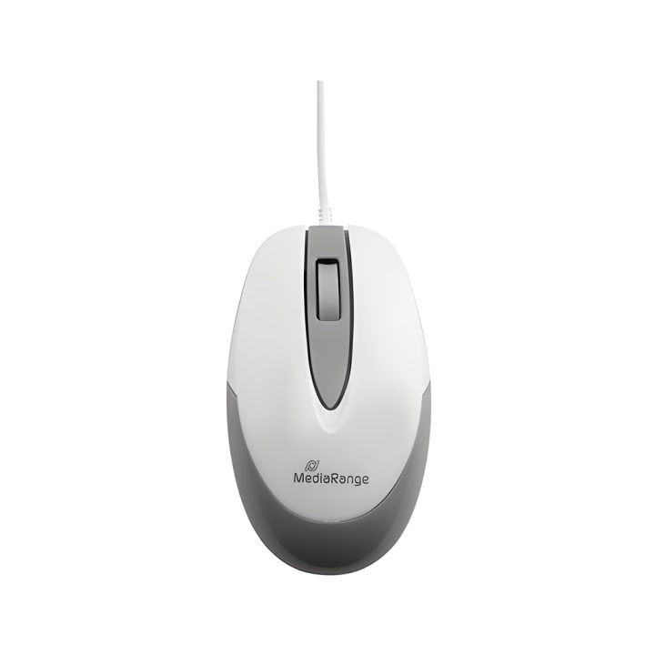 Rato óptico Mediarange MROS214 branco-cinzento