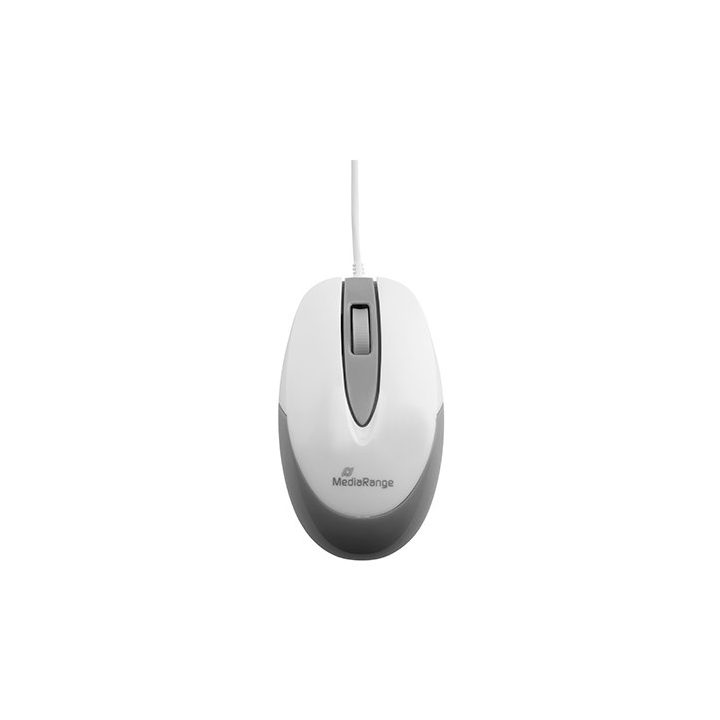 Rato óptico Mediarange MROS214 branco-cinzento