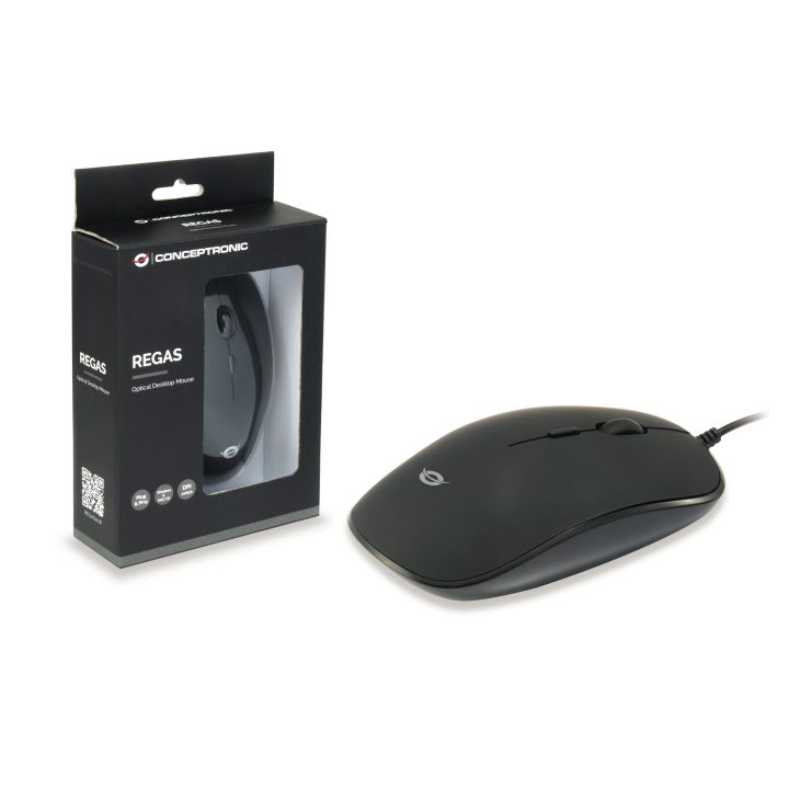 Conceptronic REGAS01B ratón Oficina Ambidextro USB tipo A Óptico 1200…