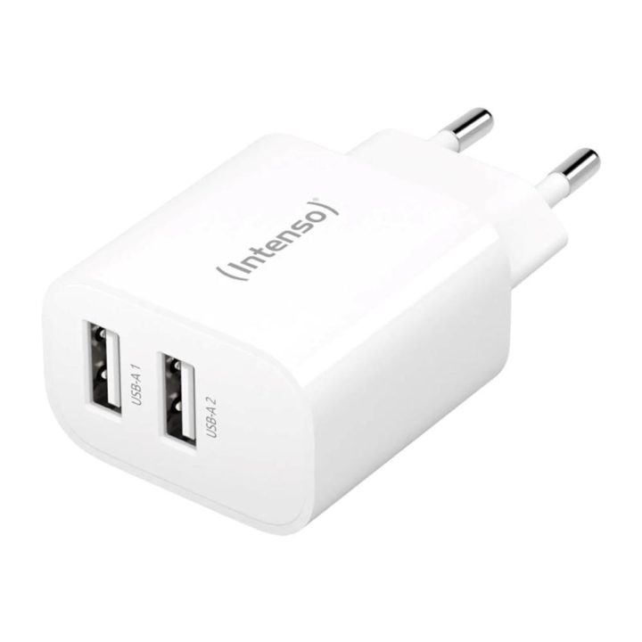 Carregador de parede Intenso W24AA 2x USB tipo A branco (7802412)