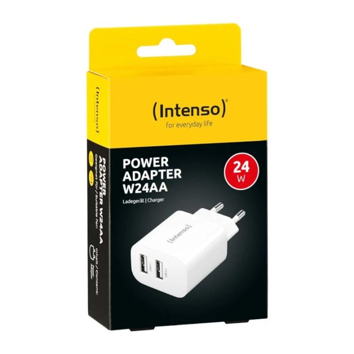 Carregador de parede Intenso W24AA 2x USB tipo A branco (7802412)