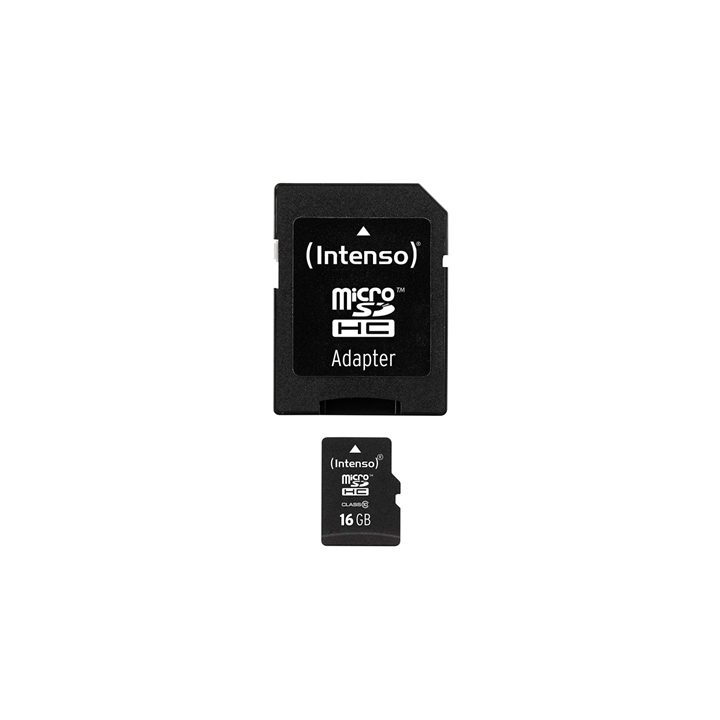 Intenso 16GB CL10 MicroSD Memory Card + SD Adapter (3413470)