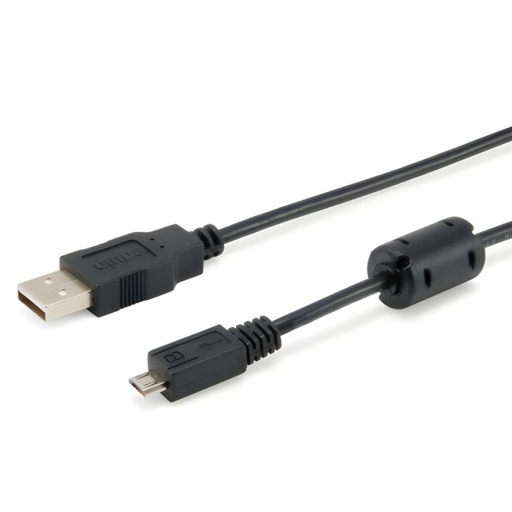Equip 128551 Cable USB 2.0 Tipo A a Micro-B, 1,8 m, Negro