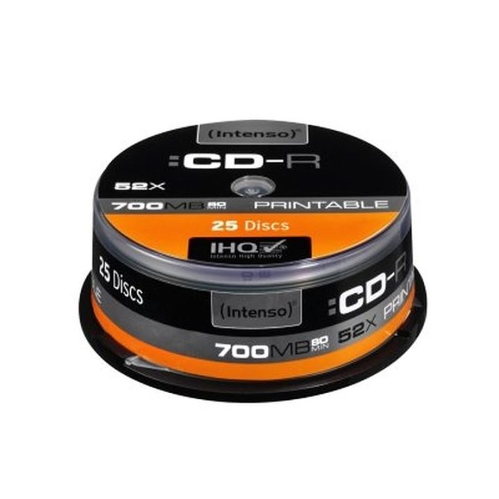 Intenso Printable CD-R Blank Discs 700MB 52x 25 Pack (1801124)