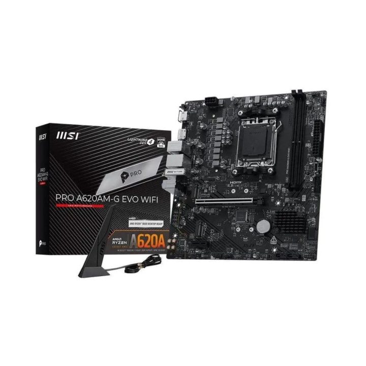 MSI Pro A620AM-G EVO WIFI AMD A620A AM5 Socket micro ATX