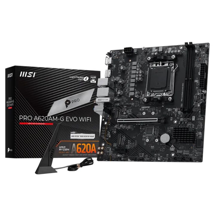 MSI Pro A620AM-G EVO WIFI AMD A620A AM5 Socket micro ATX