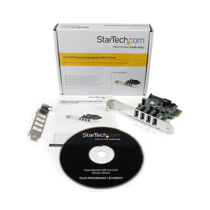 StarTech.com 4-Port PCI Express PCI-E USB 3.0 (5Gbps) Adapter Card…
