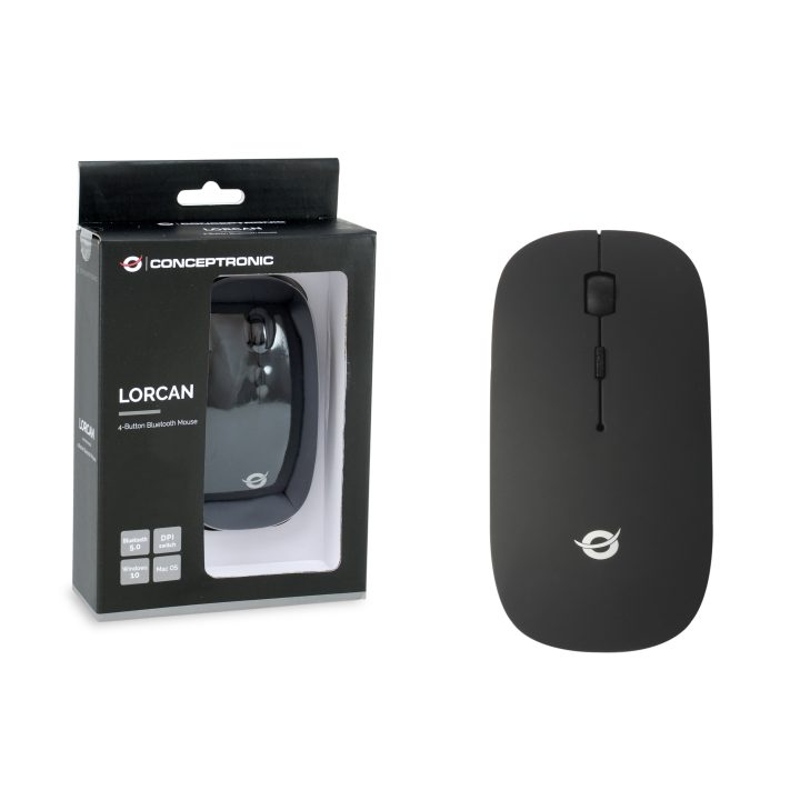 Conceptronic LORCAN01B Ambidextrous Bluetooth Optical Mouse 1600 DPI