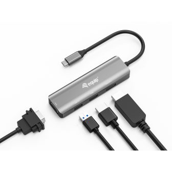 Equip USB-C to HDMI/DisplayPort/VGA/USB Adapter