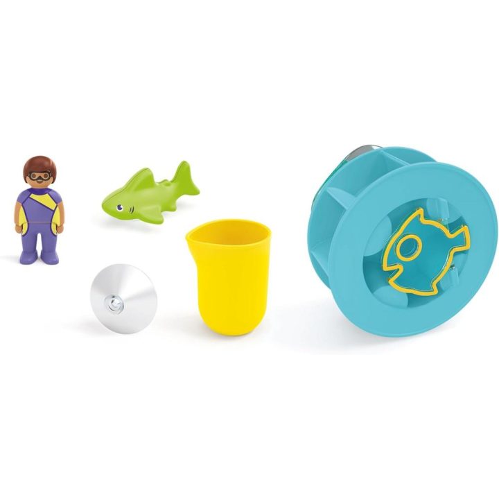 Playmobil junior aqua: roda de água com bebé tubarão (71688)
