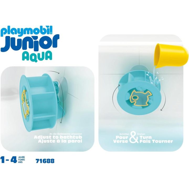 Playmobil junior aqua: roda de água com bebé tubarão (71688)