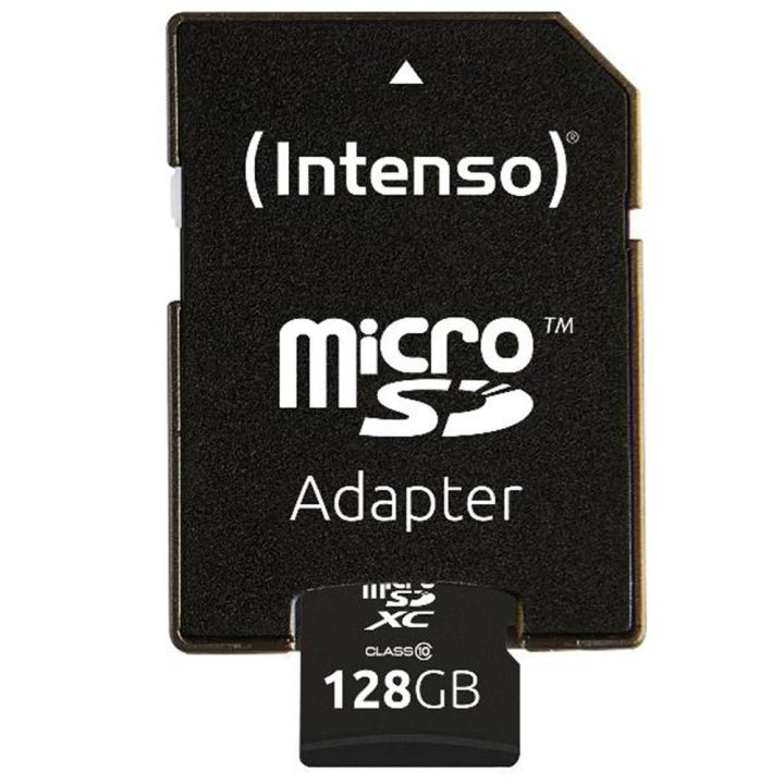 Tarjeta memoria micro SD Intenso 128GB CL10 + adaptador SD (3413491)