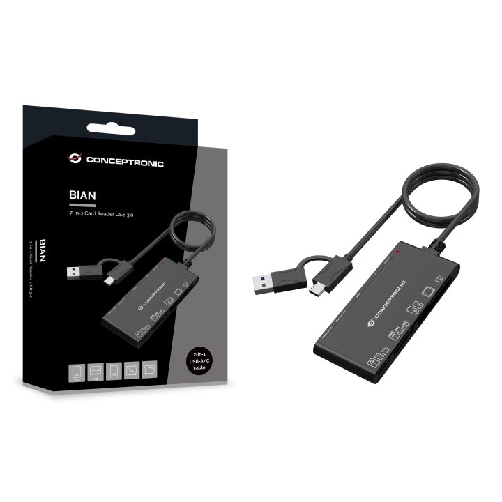 Conceptronic BIAN10B leitor de cartões USB 3.2 Gen 1 (3.1 Gen 1)…