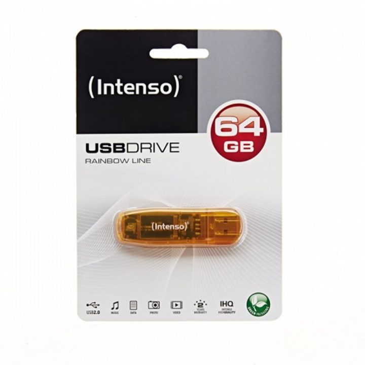 Intenso 3502490 Pen Drive USB 2.0 Rainbow 64GB Laranja