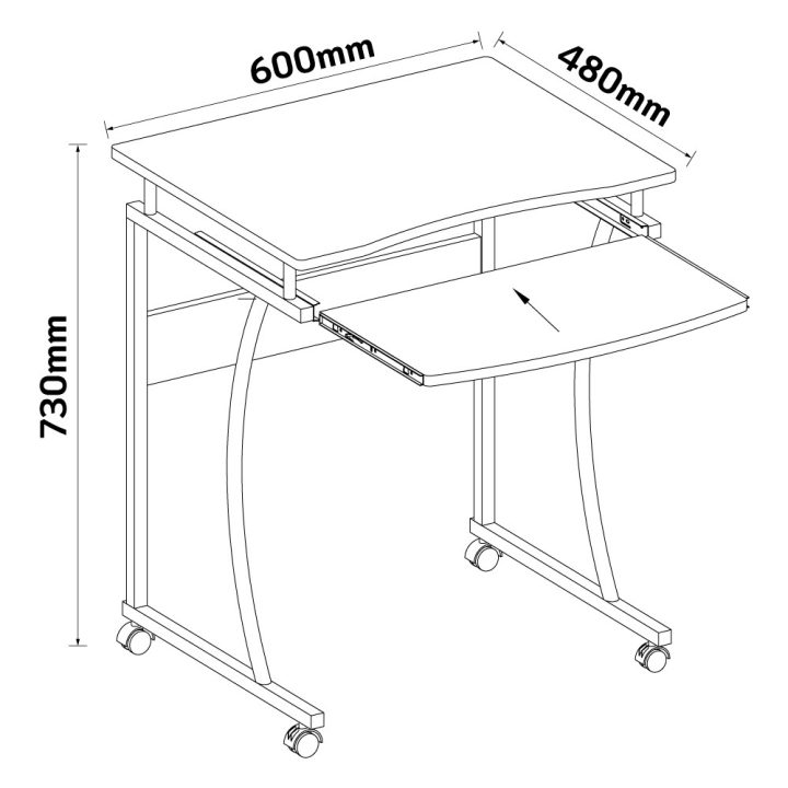 Techly ICA-TB 131B Computer Desk Black