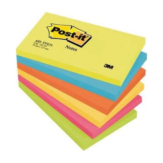 Pack de 6 blocos de notas adesivas 100 folhas 76X127MM coleção…