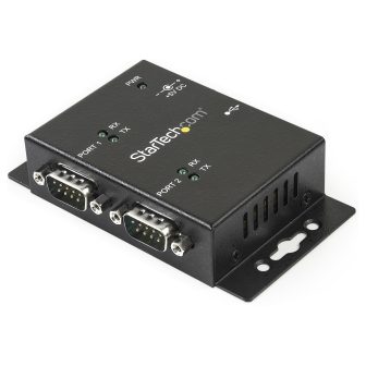 StarTech.com Industrial 2-Port Serial RS232 to USB Hub, DIN Rail/Wall…