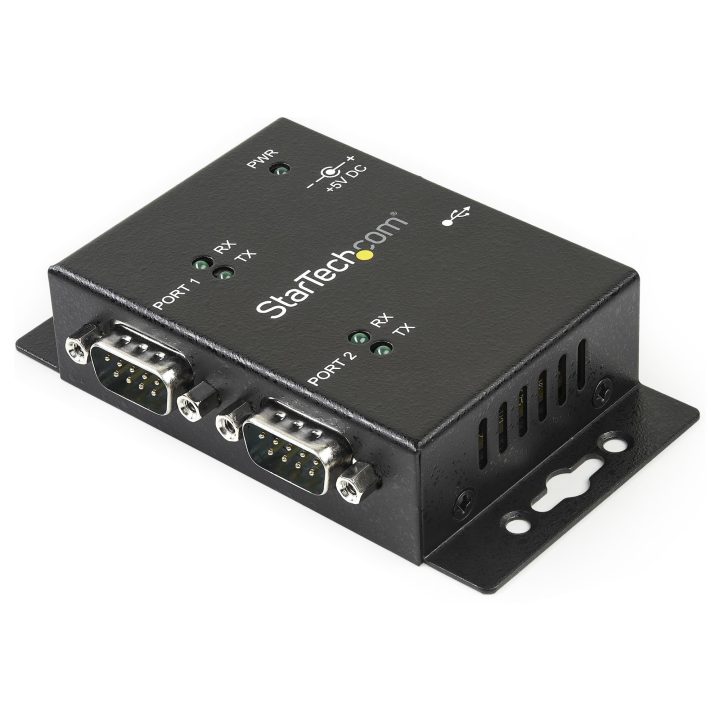 StarTech.com Industrial 2-Port Serial RS232 to USB Hub, DIN Rail/Wall…