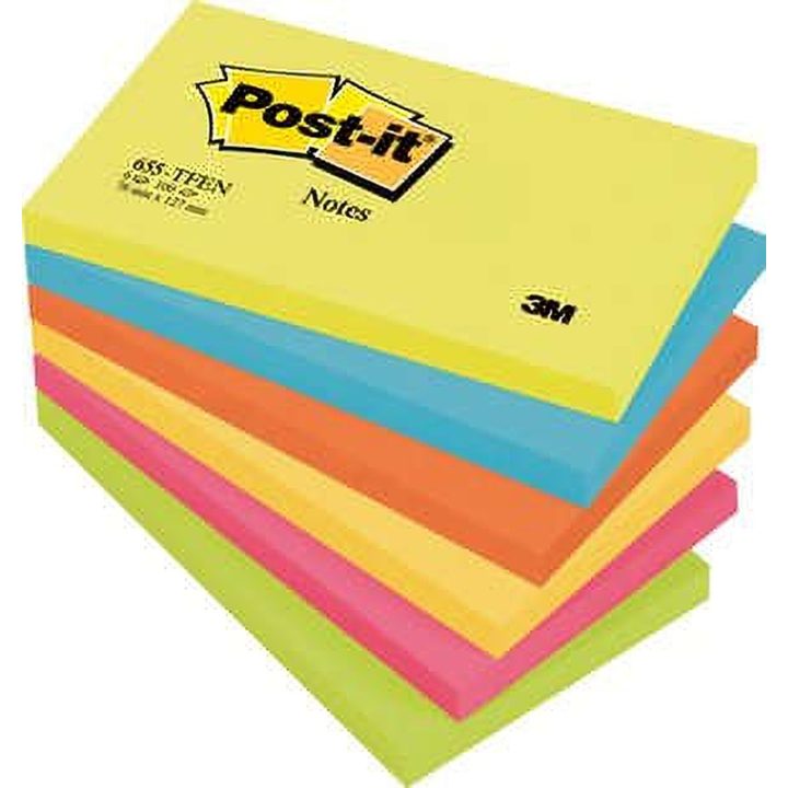 Pack of 6 Sticky Note Pads 100 Sheets 76x127mm Energetic Collection…