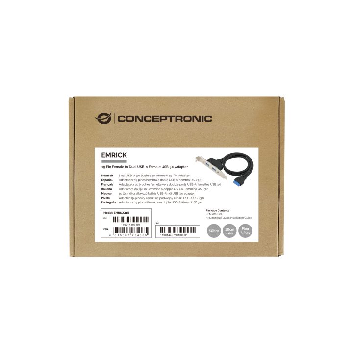 Conceptronic EMRICK11B placa e adaptador de interface interno USB 3.2…