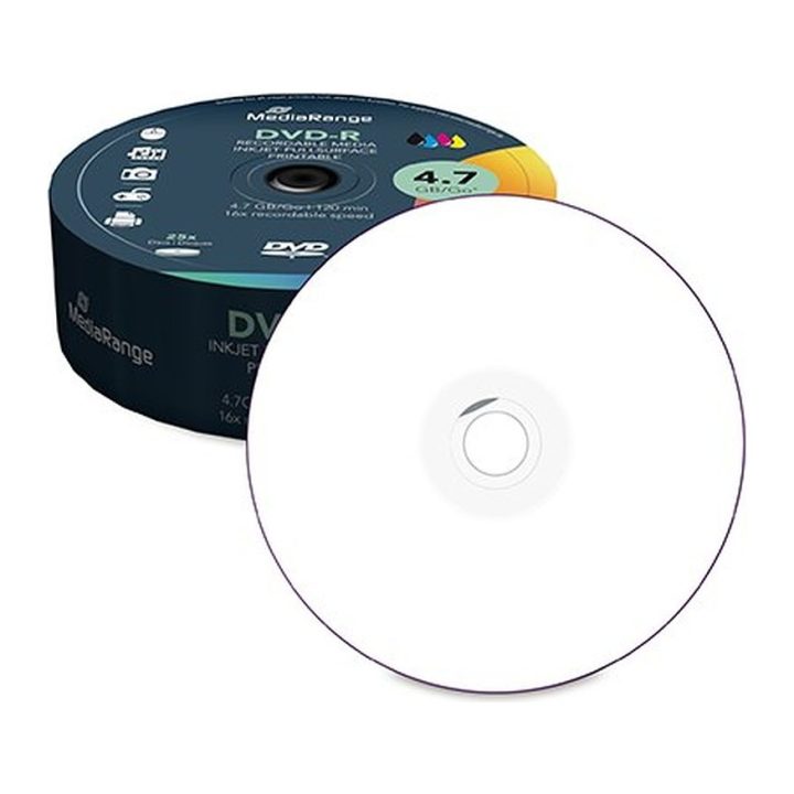 Consumível Mediarange DVD-R MR407 4.7GB 25PCS