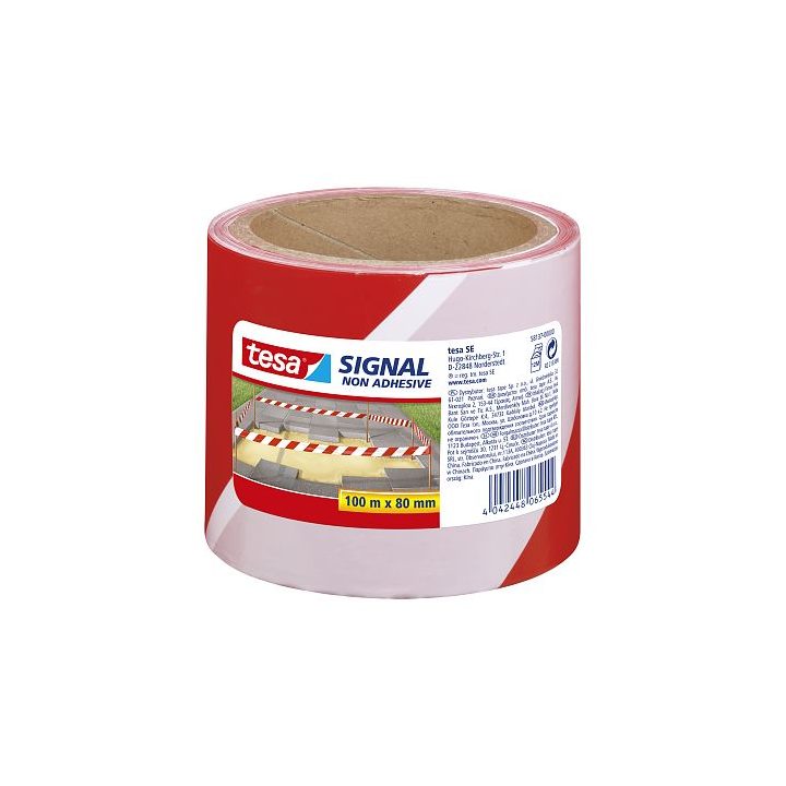 TESA 58137-00000-00 Non-Adhesive Red/White Barrier Tape Roll